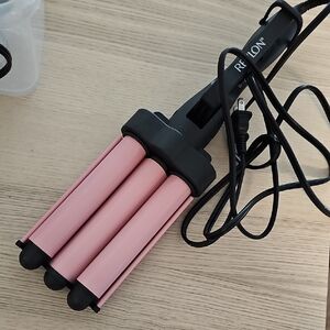Revlon Pink and Black Triple Barrel Hair Waver